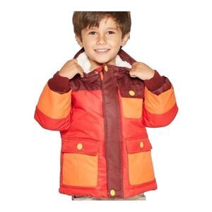 Cat & Jack Toddler Boys Red Heavyweight Tech Jacket Hood Lined 2T NWOT